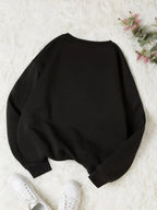 INAWLY Letter & Floral Print Thermal Pullover,Long Sleeve Tops Graduation,Back To School Outfits,Graduation,Teacher Outfits For Women,Back To School  Fall Outfit