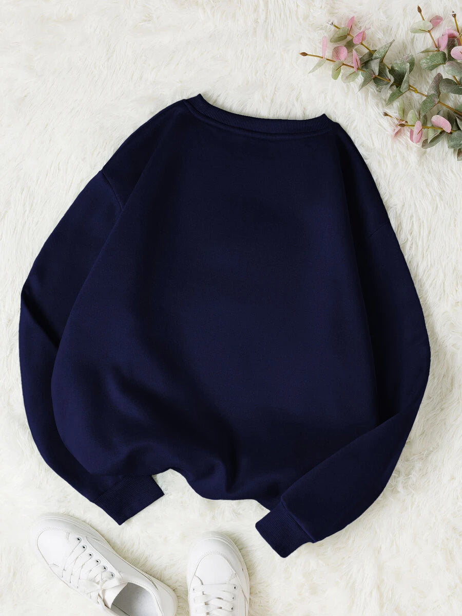 INAWLY Letter & Floral Print Thermal Pullover,Long Sleeve Tops Graduation,Back To School Outfits,Graduation,Teacher Outfits For Women,Back To School  Fall Outfit