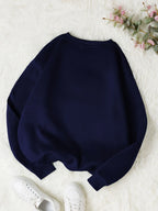 INAWLY Letter & Floral Print Thermal Pullover,Long Sleeve Tops Graduation,Back To School Outfits,Graduation,Teacher Outfits For Women,Back To School  Fall Outfit