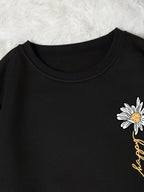 INAWLY Letter & Floral Print Thermal Pullover,Long Sleeve Tops Graduation,Back To School Outfits,Graduation,Teacher Outfits For Women,Back To School  Fall Outfit