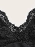 ROMWE PUNK Contrast Lace Ruched Halter Top