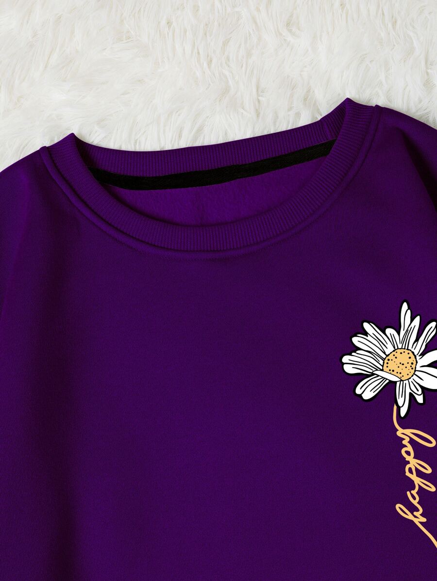 INAWLY Letter & Floral Print Thermal Pullover,Long Sleeve Tops Graduation,Back To School Outfits,Graduation,Teacher Outfits For Women,Back To School  Fall Outfit