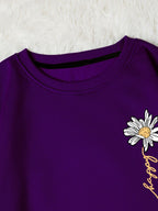 INAWLY Letter & Floral Print Thermal Pullover,Long Sleeve Tops Graduation,Back To School Outfits,Graduation,Teacher Outfits For Women,Back To School  Fall Outfit