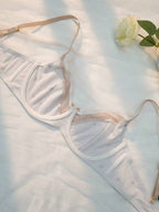 PetitDoll Women Heart-Shaped Print Color Block Bra, Kawaii