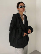 DAZY Women's Zipper Front Hoodie With Drawstring Closure,Long Sleeve Tops,Fall Clothes Sweatshirt Jacket