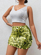 BamGleam Sequin Mini Bodycon Skirt For Holiday Party Clothes