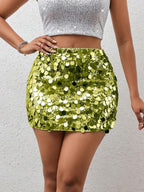 BamGleam Sequin Mini Bodycon Skirt For Holiday Party Clothes