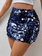 BamGleam Sequin Mini Bodycon Skirt For Holiday Party Clothes
