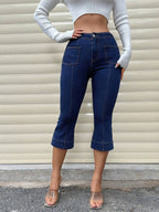SHEIN Privé Women's Length Denim Capri Pants