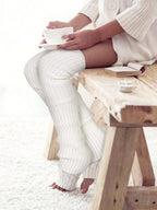 2 Pairs Long Knit Leg Warmers Over Knee Winter Leg Warmers High Footless Knee Leg Warmers For Women And Girls, Cozy