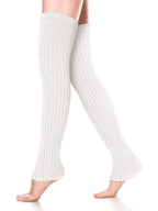 2 Pairs Long Knit Leg Warmers Over Knee Winter Leg Warmers High Footless Knee Leg Warmers For Women And Girls, Cozy