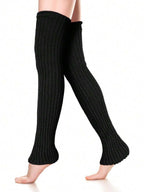 2 Pairs Long Knit Leg Warmers Over Knee Winter Leg Warmers High Footless Knee Leg Warmers For Women And Girls, Cozy