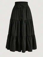 Women's Ditsy Floral Layered Ruffle Elastic Waist Vacation Skirt