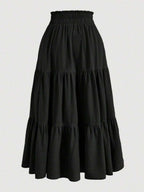 Women's Ditsy Floral Layered Ruffle Elastic Waist Vacation Skirt