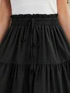 Women's Ditsy Floral Layered Ruffle Elastic Waist Vacation Skirt