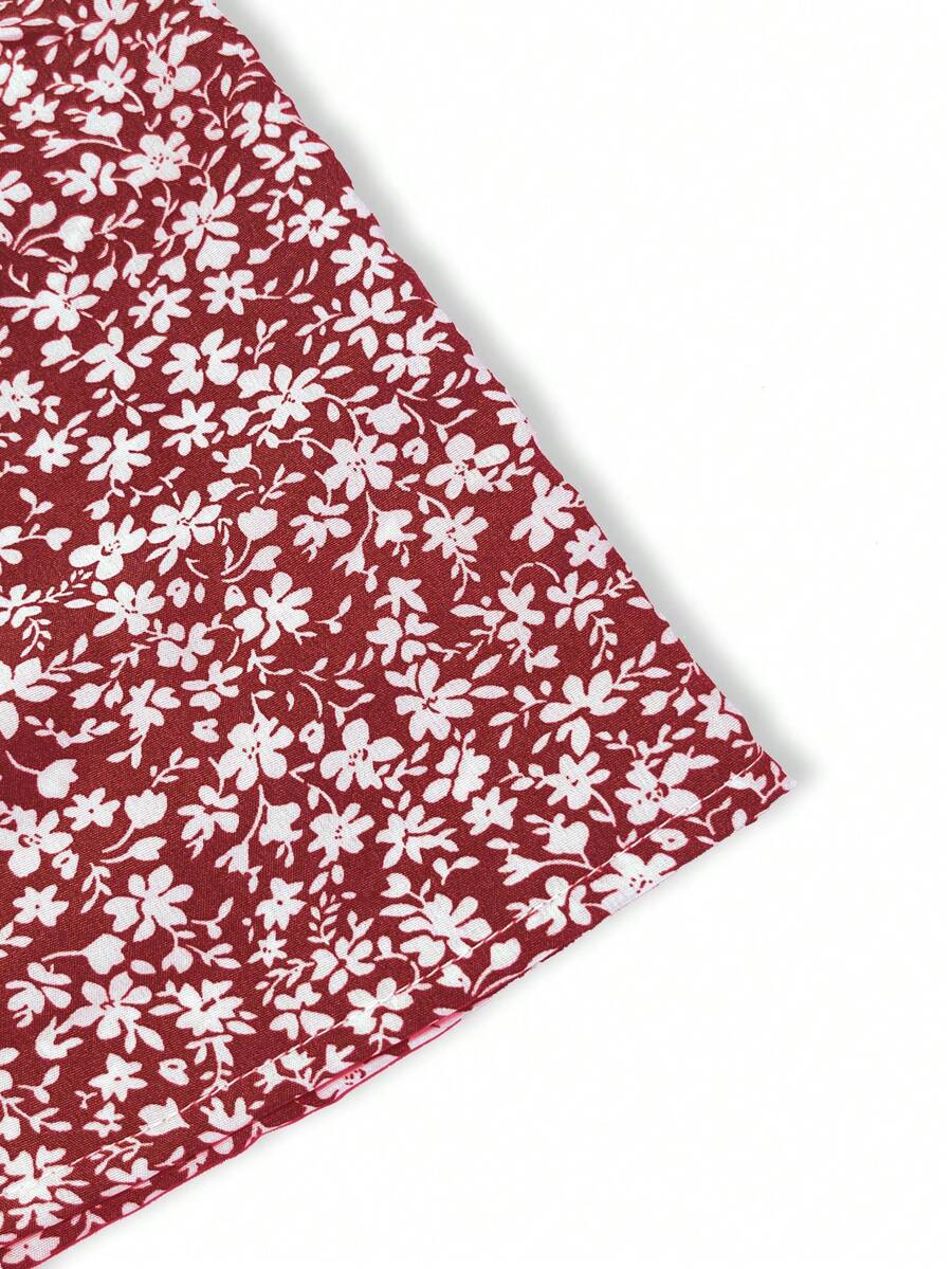Women's Ditsy Floral Layered Ruffle Elastic Waist Vacation Skirt