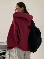 DAZY Women's Zipper Front Hoodie With Drawstring Closure,Long Sleeve Tops,Fall Clothes Sweatshirt Jacket