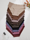 9pcs/Set Women Plain Minimalist Style Triangle Briefs, Casual Everyday Underwear