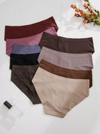 9pcs/Set Women Plain Minimalist Style Triangle Briefs, Casual Everyday Underwear