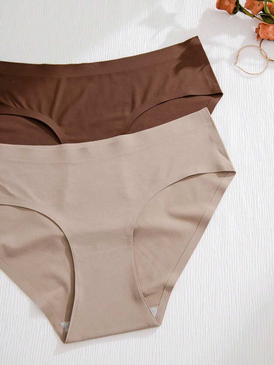 9pcs/Set Women Plain Minimalist Style Triangle Briefs, Casual Everyday Underwear