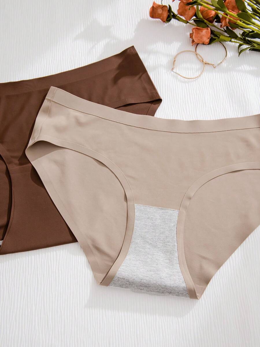 9pcs/Set Women Plain Minimalist Style Triangle Briefs, Casual Everyday Underwear
