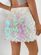 BamGleam Sequin Mini Bodycon Skirt For Holiday Party Clothes