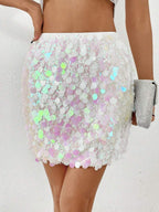 BamGleam Sequin Mini Bodycon Skirt For Holiday Party Clothes