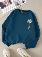 INAWLY Letter & Floral Print Thermal Pullover,Long Sleeve Tops Graduation,Back To School Outfits,Graduation,Teacher Outfits For Women,Back To School  Fall Outfit