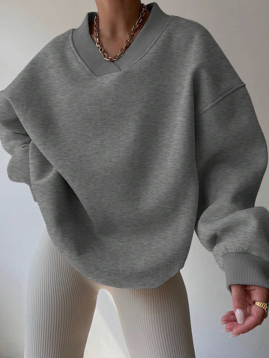INAWLY Women's Spring And Autumn Loose Fit Casual Pullover With V-Neck And Dropped Shoulders,Ladies Spring/Fall Casual Long Sleeve V Neck Loose Regular Mint Green Drop Shoulder Pullovers Women Hoodies,Long Sleeve Tops Graduation,Back To School Outfits,Graduation,Teacher Outfits For Women,Back To School