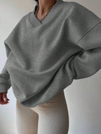 INAWLY Women's Spring And Autumn Loose Fit Casual Pullover With V-Neck And Dropped Shoulders,Ladies Spring/Fall Casual Long Sleeve V Neck Loose Regular Mint Green Drop Shoulder Pullovers Women Hoodies,Long Sleeve Tops Graduation,Back To School Outfits,Graduation,Teacher Outfits For Women,Back To School