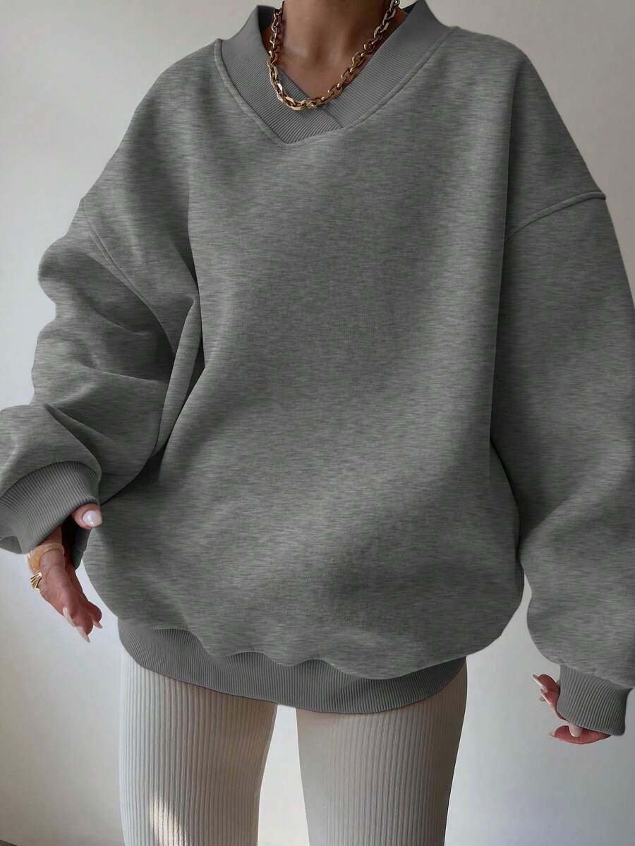 INAWLY Women's Spring And Autumn Loose Fit Casual Pullover With V-Neck And Dropped Shoulders,Ladies Spring/Fall Casual Long Sleeve V Neck Loose Regular Mint Green Drop Shoulder Pullovers Women Hoodies,Long Sleeve Tops Graduation,Back To School Outfits,Graduation,Teacher Outfits For Women,Back To School