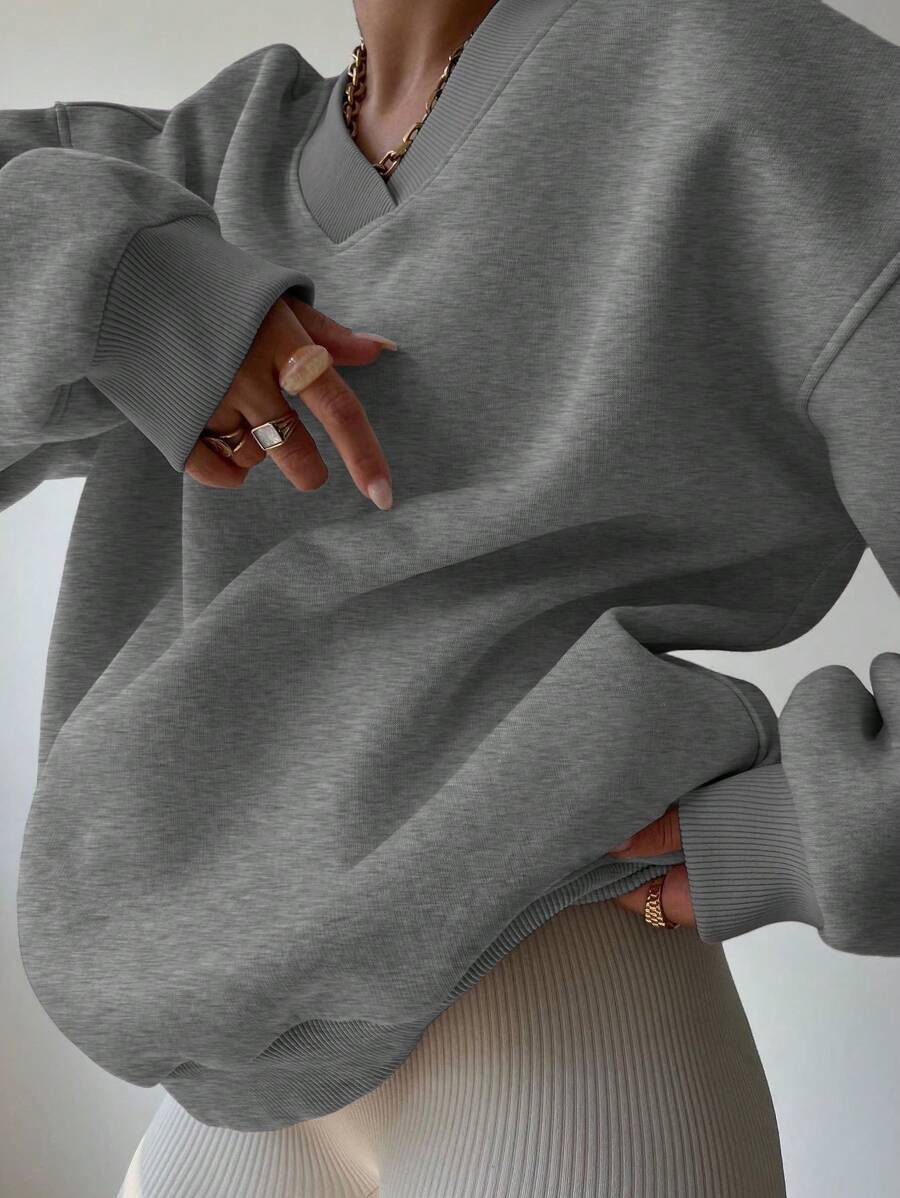 INAWLY Women's Spring And Autumn Loose Fit Casual Pullover With V-Neck And Dropped Shoulders,Ladies Spring/Fall Casual Long Sleeve V Neck Loose Regular Mint Green Drop Shoulder Pullovers Women Hoodies,Long Sleeve Tops Graduation,Back To School Outfits,Graduation,Teacher Outfits For Women,Back To School