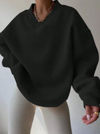 INAWLY Women's Spring And Autumn Loose Fit Casual Pullover With V-Neck And Dropped Shoulders,Ladies Spring/Fall Casual Long Sleeve V Neck Loose Regular Mint Green Drop Shoulder Pullovers Women Hoodies,Long Sleeve Tops Graduation,Back To School Outfits,Graduation,Teacher Outfits For Women,Back To School