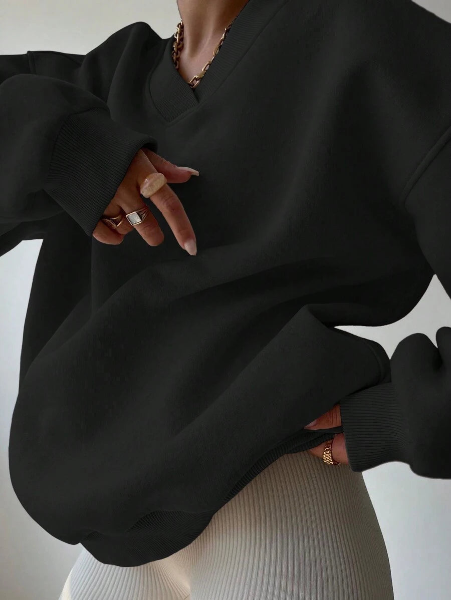 INAWLY Women's Spring And Autumn Loose Fit Casual Pullover With V-Neck And Dropped Shoulders,Ladies Spring/Fall Casual Long Sleeve V Neck Loose Regular Mint Green Drop Shoulder Pullovers Women Hoodies,Long Sleeve Tops Graduation,Back To School Outfits,Graduation,Teacher Outfits For Women,Back To School