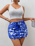 BamGleam Sequin Mini Bodycon Skirt For Holiday Party Clothes