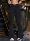 Flexra Women Flared Pocket Casual All-Match Denim Flared Jeans Y2k Bootcut Jeans