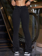 Flexra Women Flared Pocket Casual All-Match Denim Flared Jeans Y2k Bootcut Jeans