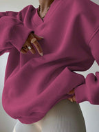 INAWLY Women's Spring And Autumn Loose Fit Casual Pullover With V-Neck And Dropped Shoulders,Ladies Spring/Fall Casual Long Sleeve V Neck Loose Regular Mint Green Drop Shoulder Pullovers Women Hoodies,Long Sleeve Tops Graduation,Back To School Outfits,Graduation,Teacher Outfits For Women,Back To School