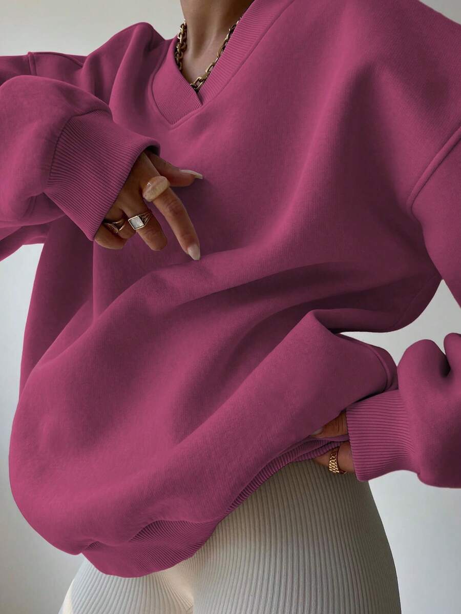 INAWLY Women's Spring And Autumn Loose Fit Casual Pullover With V-Neck And Dropped Shoulders,Ladies Spring/Fall Casual Long Sleeve V Neck Loose Regular Mint Green Drop Shoulder Pullovers Women Hoodies,Long Sleeve Tops Graduation,Back To School Outfits,Graduation,Teacher Outfits For Women,Back To School