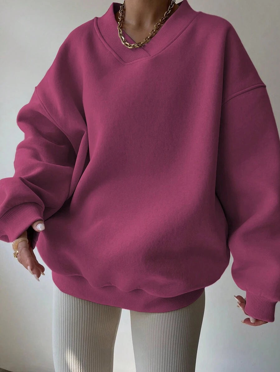INAWLY Women's Spring And Autumn Loose Fit Casual Pullover With V-Neck And Dropped Shoulders,Ladies Spring/Fall Casual Long Sleeve V Neck Loose Regular Mint Green Drop Shoulder Pullovers Women Hoodies,Long Sleeve Tops Graduation,Back To School Outfits,Graduation,Teacher Outfits For Women,Back To School