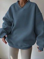INAWLY Women's Spring And Autumn Loose Fit Casual Pullover With V-Neck And Dropped Shoulders,Ladies Spring/Fall Casual Long Sleeve V Neck Loose Regular Mint Green Drop Shoulder Pullovers Women Hoodies,Long Sleeve Tops Graduation,Back To School Outfits,Graduation,Teacher Outfits For Women,Back To School
