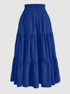 Women's Ditsy Floral Layered Ruffle Elastic Waist Vacation Skirt