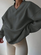 INAWLY Women's Spring And Autumn Loose Fit Casual Pullover With V-Neck And Dropped Shoulders,Ladies Spring/Fall Casual Long Sleeve V Neck Loose Regular Mint Green Drop Shoulder Pullovers Women Hoodies,Long Sleeve Tops Graduation,Back To School Outfits,Graduation,Teacher Outfits For Women,Back To School