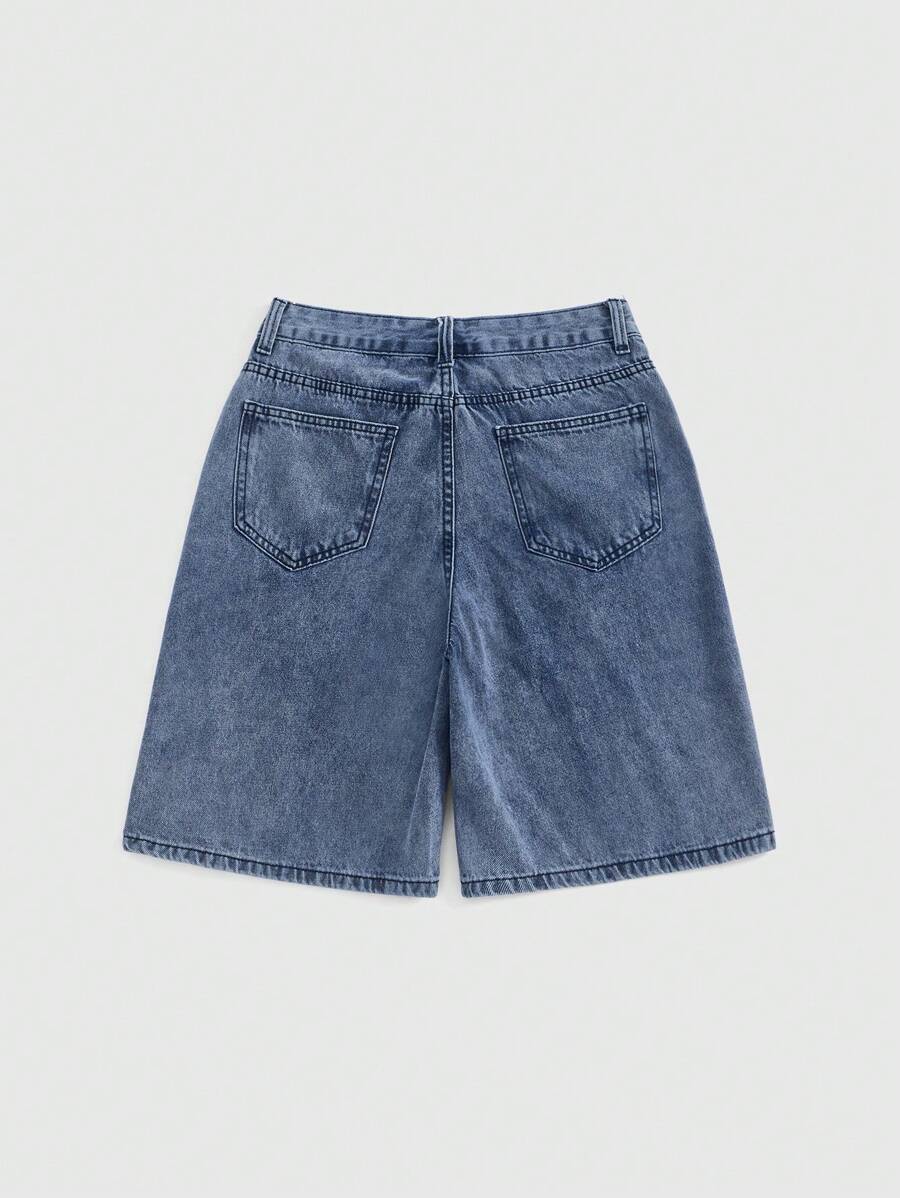 ROMWE Grunge Punk Women Star Low Waist Denim Shorts, School