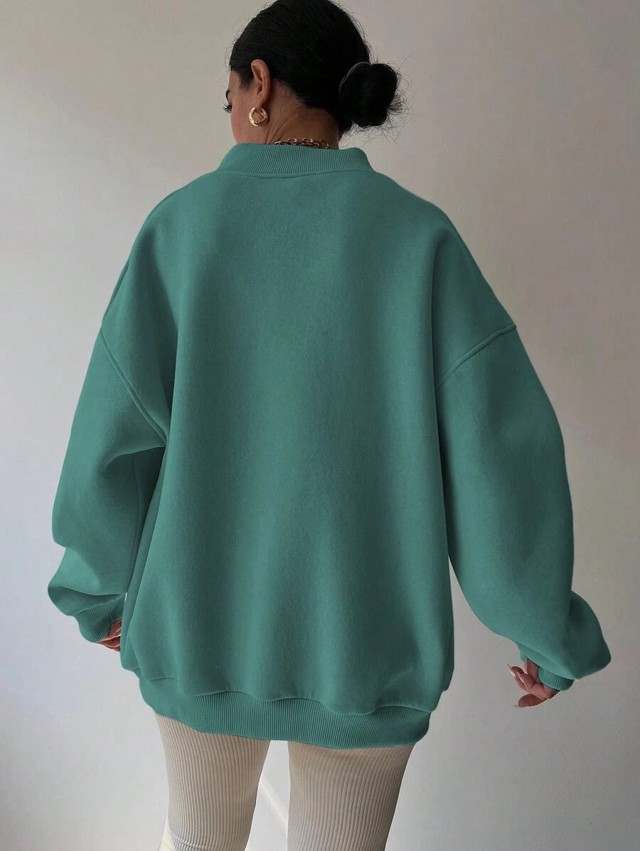INAWLY Women's Spring And Autumn Loose Fit Casual Pullover With V-Neck And Dropped Shoulders,Ladies Spring/Fall Casual Long Sleeve V Neck Loose Regular Mint Green Drop Shoulder Pullovers Women Hoodies,Long Sleeve Tops Graduation,Back To School Outfits,Graduation,Teacher Outfits For Women,Back To School