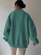 INAWLY Women's Spring And Autumn Loose Fit Casual Pullover With V-Neck And Dropped Shoulders,Ladies Spring/Fall Casual Long Sleeve V Neck Loose Regular Mint Green Drop Shoulder Pullovers Women Hoodies,Long Sleeve Tops Graduation,Back To School Outfits,Graduation,Teacher Outfits For Women,Back To School