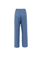 EMERY ROSE Women's Denim Effect Linen Blend Pants With Lace Hem Fall Cloth For Women