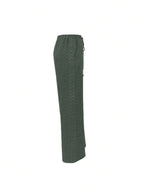 EMERY ROSE Women's Denim Effect Linen Blend Pants With Lace Hem Fall Cloth For Women