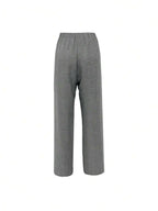 EMERY ROSE Women's Denim Effect Linen Blend Pants With Lace Hem Fall Cloth For Women