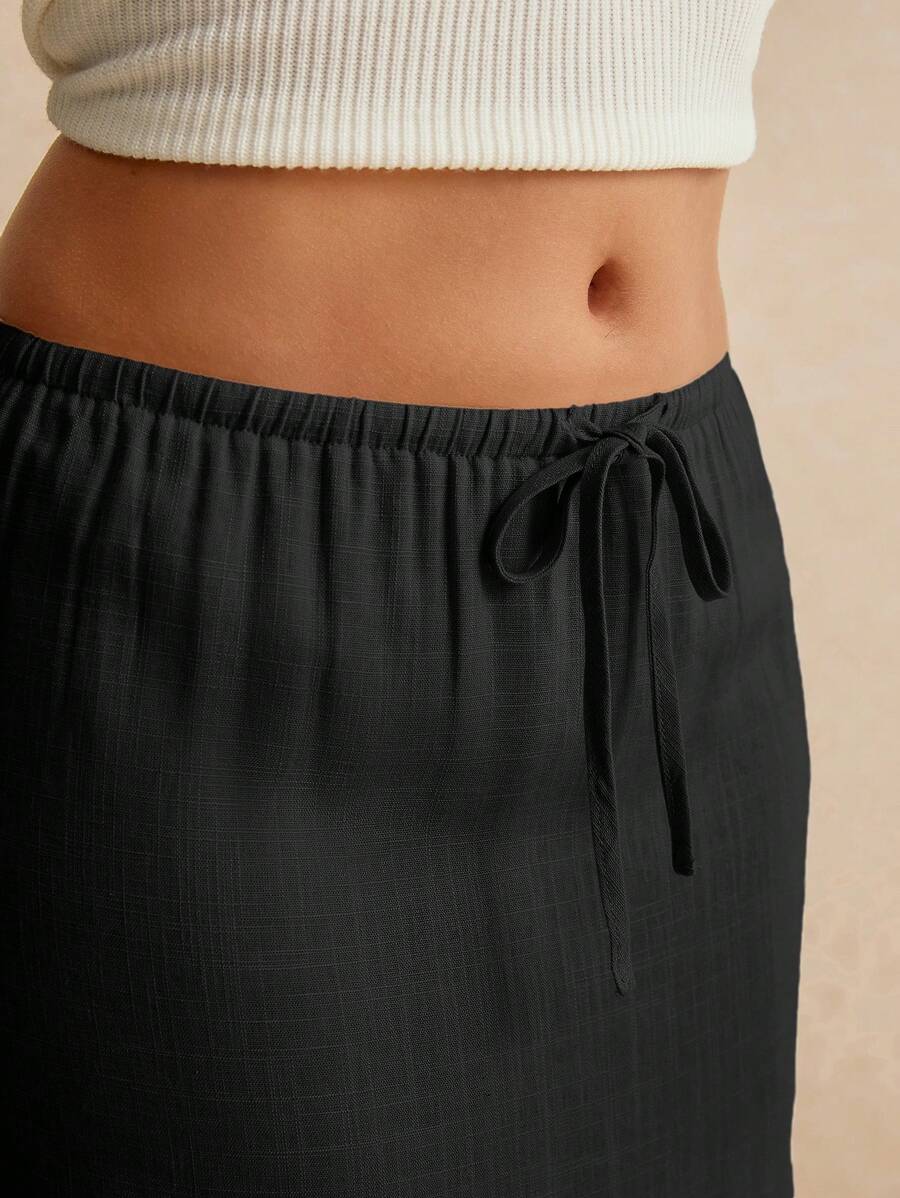 Poéselle Women's Skirt, Floor Length Maxi Skirt, Tie At Waist, Cute Skirt, Low Waist Skirt